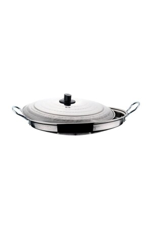 غطاء مقلية من ورقة MNZ مع غطاء من الفولاذ المقاوم للصدأ 35 سم RAPE STAINLESS65 - ÜZÜM ÇELİK