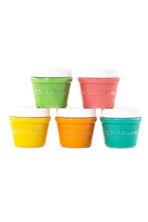 علبة لعب طبيعية من نوع MNZ 5 قطع بسترل مجموعة 5x125gr - وعاء مكافأة - Childgen Play Dough