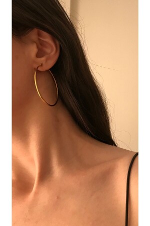 MNZ-- أوقات حلقة من الفولاذ باللون الذهبي (5 سم) - Opia Jewelry