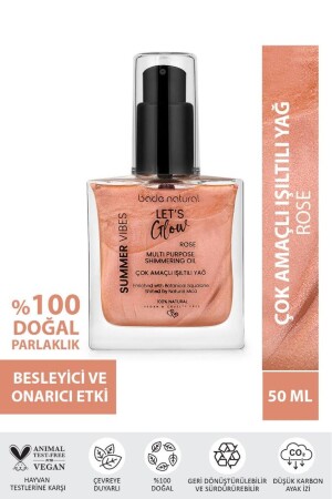 MNZ- ترطيب زيت الوردة المضيء متعددة الأغراض 50 مل - Bade Natural