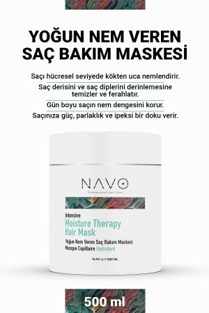 MNZ- كثافة ترطيب الشعر قناع الرطوبة ترطيب العلاج قناع الشعر 500 مل - Navo Professional Hair Care
