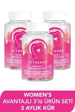 MNZ- شعر النساء فيتامين بيوتين 5000 ميكغ 180 قرص - Ivybears