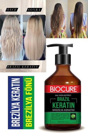 MNZ-شعر المباشر الكيراتين الرعاية البرازيلية نفخ جاف للشعر المتحرج والموج والحجم 500ml - Biocure