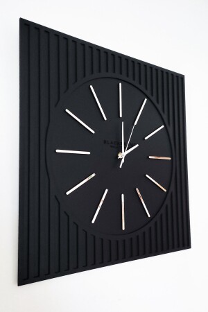 MNZ-- سلسلة الآثار الخطية تصميم خاص ساعة الجدار - الأسود والفضة - 50x50cm 012021LEM - Blackframe