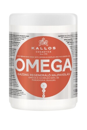 قناع إصلاح الشعر MNZ مع مجمع أوميغا-6 و زيت ماكاداميا 1000ml KJMN1152 - Kallos Cosmetics