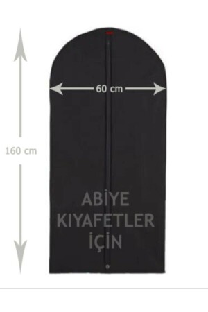 غطاء ملابس مساء من نوع MNZ غامبو 60x160 سوداء ذات خطوط غير ملفوفة (أسود) - Kolay-Alışveriş
