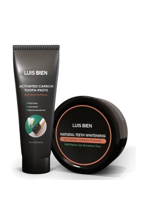 مجموعة تطهير الأسنان من MNZ (عربة الأسنان 75 مل + مسحوق 50 جرام) - Luis Bien