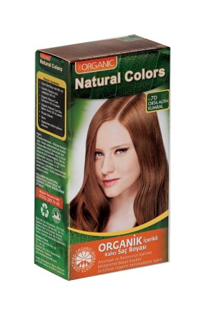 ملونات طبيعية من طراز MNZ 7d متوسط الذهبية Auburn لون شعر عضوي - Organic Natural Colors