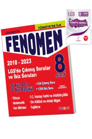 MNZ-ظاهرة 8. درجة LGS جميع الدورات اكتملت ومجموعة أسئلة توأم (2018-2023) Türkiye المحاكمة العامة - Fenomen Yayıncılık