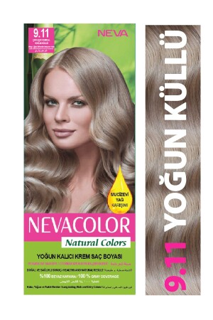 مجموعة من ملونات الشعر من طراز MNZ 9.11 خفيفة جداً البرونتات كثيفة الرماد 8698636612005 - Neva Color