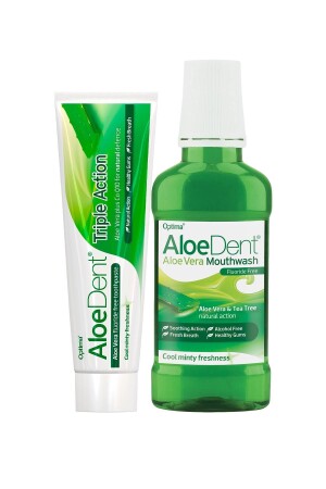 MNZ- Aloevera 3 تأثير معجون الأسنان 100 مل ماء الرعاية الفموية بدون فلوريد و SLS 250 مل مل من الالوي دنت PKT. ALOE. 01. TH - AloeDent