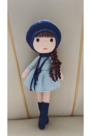 ألعاب عضوية من طراز MNZ Amigurumi خياطة لطيفة فستان الأزرق دمية فتاة 24568 - Baby Collection