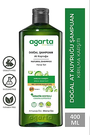 MNZ- Anti- Hair Care شامبو خال من الملح يحتوي على كيراتين مع استخراج نبات ذيل الخيل 400 مل - Agarta