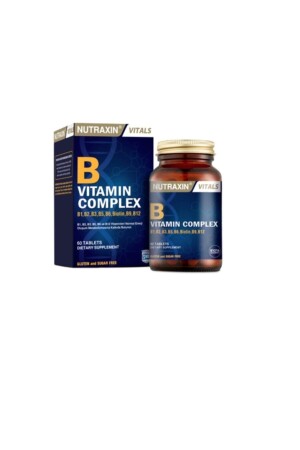 مجموعة فيتامينات MNZ- B 60 حبوب تحتوي على B1- B2- B3- B5- B6- B12 و البيوتين - Nutraxin