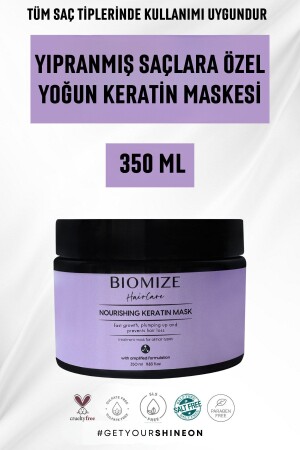 MNZ- تغذية وصلاح ورعاية قناع كيراتين مكثفة للرعاية الشعر - Biomize
