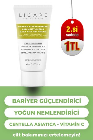 MNZ- الحواجز تعزيز المواد الرطبة المكثفة كريم جيل Cica 40ml - Licape