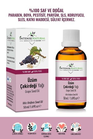 زيت بذور العنب MNZ- Cold Pressed 50 ml 100% زيت بذور العنب النقي والطبيعي - İntense Natural
