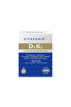 مكمل غذائي من MNZ يحتوي على D3k2 و زيت بذور الخبز - Vitafenix