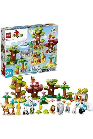 MNZ-® DUPLO® حيوانات العالم البري 10975 - مجموعة بناء للأطفال من سن 2 فصاعداً (142 قطعة) - LEGO