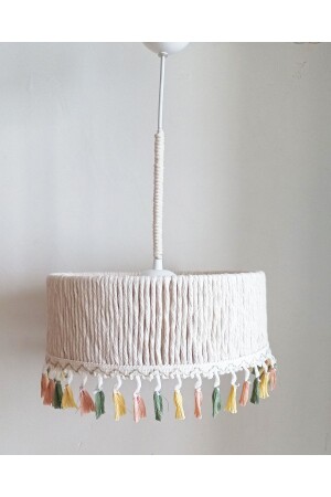 MNZ-سيلندر Ecru Macrame Rope Wrap محاطة غرفة النوم - الطفل - المراهقين غرفة التصميم مصباح اللؤسسة الشنديلي 249VZ - C&A