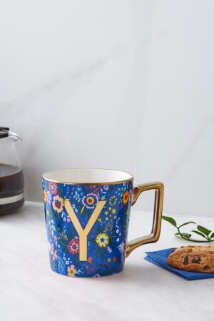 MNZ- Flowers Y Letter Mug 350 ml 153 03. 06. 6935 - Karaca