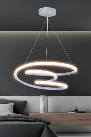 مصباح معلق MNZ الحديثة Galaxy Gray Case ضوء النهار LED Chandelier GALAKSİ - Renkoled Aydınlatma