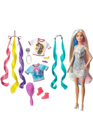 دمية شعر ملونة من MNZ Ghn04 - Barbie