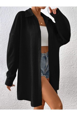 قميص طويل أسود من حجم كبير للنساء من MNZ - Know