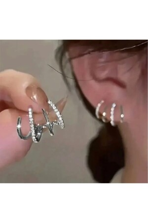 أوقات الفضة من الصلب الزيركون الحجر MNZ-النساء - Hkn Avm Accessories