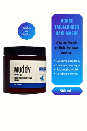 مقاتلة من فقدان الشعر من قِبل (MNZ) ، و (Horse Tail & Longer Hair) قناع ذيل (Horse Tail Mask) يساعد على النمو السريع - Muddy