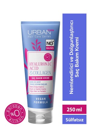 كريم رعاية خاصة للشعر من حمض MNZ- Hyaluronic Acid & Collagen للشعر الجاف وغير الحياه بدون كبريتات - 250 مل - Urban Care