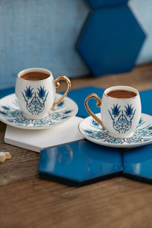 كوب قهوة MNZ- Iznik مجموعة لشخصين 80 مل 153 03. 07. 7659 - Karaca