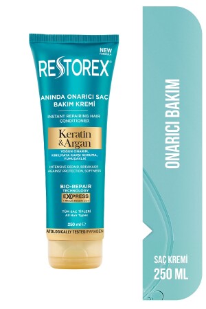 كريم رعاية الشعر MNZ- Keratin & Argan Repair 250 مل - الشعر المتضرر والمتضرر - Restorex
