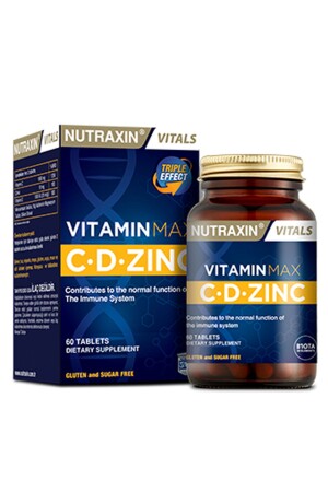 فيتامين MNZ- Max C D زنك 60 حبوب - Nutraxin