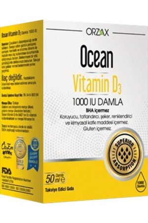 MNZ- Orzax فيتامين د3 1000 يوت قطرات 50 مل - Ocean