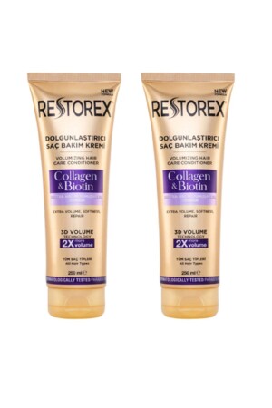 كريم رعاية الشعر MNZ- Plumping Hair Care Cream كولاجين وبيوتين 250 مل 2 قطع - Restorex