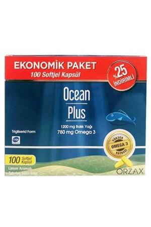 MNZ- Plus 1200 مگ زيت السمك 780 مگ أوميغا3 + 100 كبسولة من الغازات الغازية - Ocean