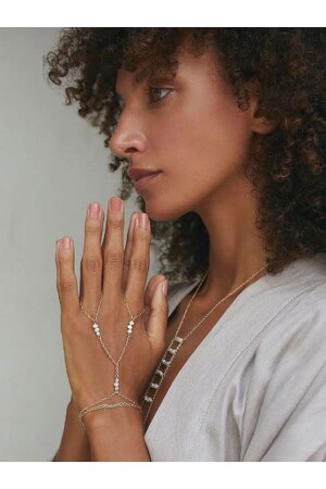 MNZ - بساطة مزدوجة للكرمة السلسلة اليد الفضة - Qp Angel's