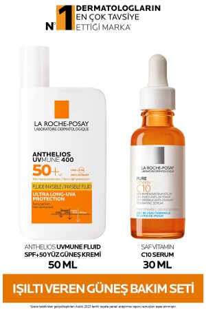مجموعة رعاية الشمس من MNZ- Radiant: Anthelios كريم الشمس المباشر 50 مل و فيتامين C10 سيروم 30 مل 8078333056199 - La Roche Posay