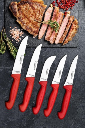 سكين مطبخ MNZ Set Meat Bread Mincer سكين الخضروات - سلسلة الفضة 403 - LAZBİSA