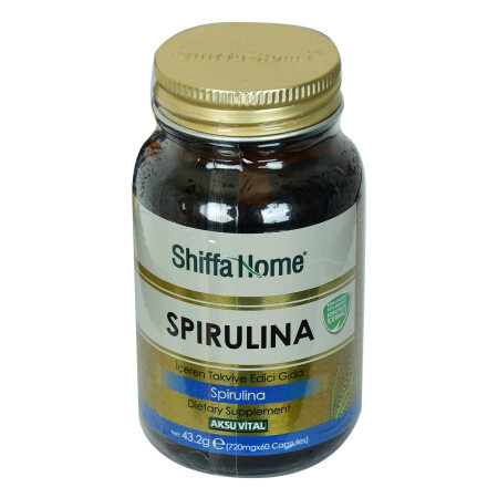 MNZ- Shiffa المنزلية Spirulina المكمل الغذائي 720 مگ x 60 كبسولة - Aksuvital