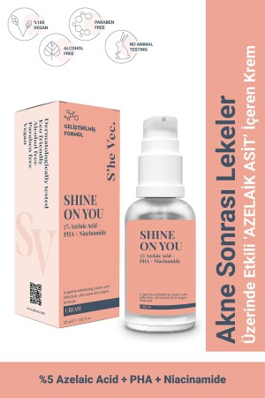 MNZ- SHINE ON YOU - كريم مضاد للثدي و الحواجز من العيوب مع حمض أزيليك للبشرة الحساسة (30 مل) SH-2102 - SHE VEC