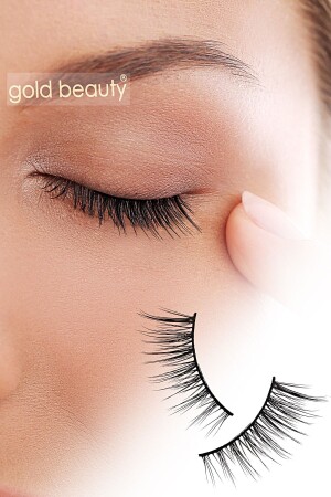 MNZ- سهل التطبيق عيون القط نصف الحرير رموش كاذبة - Gold Beauty