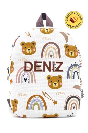 MNZ-[نكتب الاسم الذي تريده] دب Teddy Bear 0-8 سنوات الصندوق الظهر للأطفال - ورقة الأطفال-كيس الرضاعة - Tosbiş