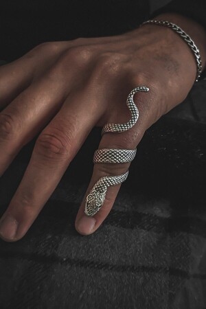حلقة من الفضة المعدة لتحديد المعدل MNZ مع صورة الثعبان - The Collection