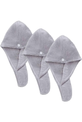 منشفة جفاف الشعر MNZ- Towel for Hair Dryer كوب جفاف الشعر الرمادي المزج والمنقوش - منشفة جفاف الشعر (SET - SANATE COLLECTION
