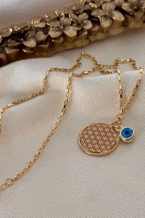 مقعد سلسلة MNZ صارمة مع زهرة الحياة وسمعة العين الشريرة - Trendy Butik