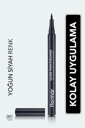 المكملات العينية من نوع MNZ (السمود) - المكملات العينية من نوع Ultra Thin Eyeliner - 001 Black - 8690604478491 - Flormar