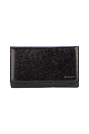 MNZ-جذري أصلي Unisex محفظة محفظة سوداء Bc013-01 - Karalı Deri
