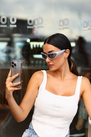نظارات شمسية ذات جودة MNZ- Unisex SILVER- M - Modalucci